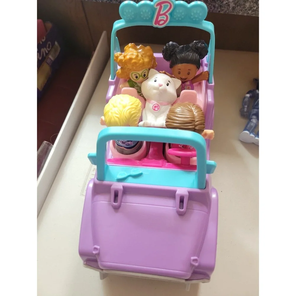 Fisher-Price Little People Barbie Beach Cruiser With some Figures Works